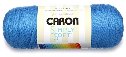 Caron Simply Soft Party Solids Yarn, Gauge 4 Medium Worsted, - 6 oz - Cobalt Blue