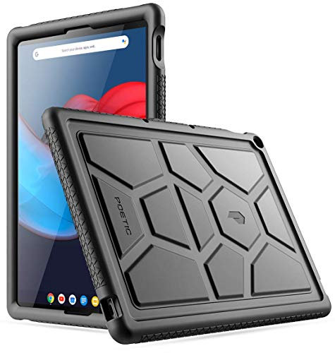 Poetic Google Pixel Slate 12.3 tablet Case, Heavy Duty Shockproof Kids Friendly Silicone Case Cover, TurtleSkin Series, for Google Pixel Slate 12.3, Black