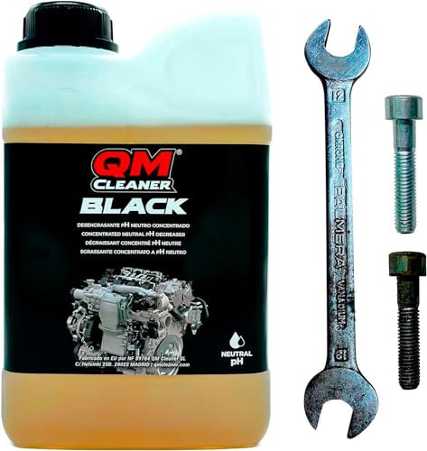 QM Cleaner Black 2 litres | Dégraissant concentré Non Acide - Moteurs, chaînes, transmissions, embrayages - Peut être dilué jusqu'à 25% - Convient au Nettoyage par ultrasons