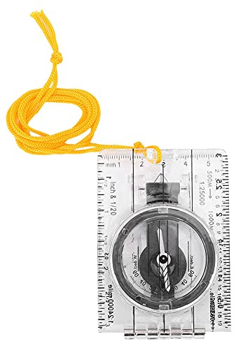 Brújula de Mapa Plegable, brújula de orientación, brújula de navegación de Supervivencia para Senderismo, Herramienta Multifuncional de acrílico Transparente para Exteriores para