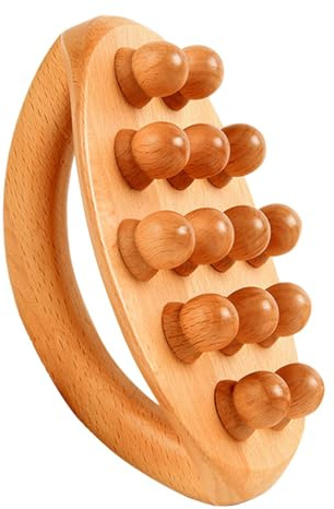 Monozoz Spazzola per massaggio per il corpo in legno,Spazzola per il corpo in legno - Massaggiatore manuale a punti trigger - Massaggiatore in legno tenuto in mano con spazzola per modellatura del