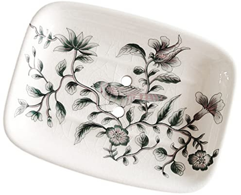 SHOWERORO Keramik Seifenschale Für Stückseife Badezimmerseifenschale Mit Muster Seifenhalter Aus Keramik Dekorative Seifenschale Für Dusche Oder Bad