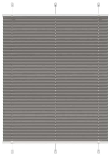 vidaXL Plissee Anthrazit 110x100 cm Stoffbreite 109,4 cm Polyester, Faltrollo, Klemmfix, Plisseerollo, Jalousie, Rollo, Plisseerollo für Fenster
