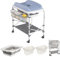 UISEBRT 4 in 1 Multi-Funktionaler Wickeltisch – Mit faltbarer Badewanne, seitlichem Hängekorb & integriertem Stauraum. Tragbare Wickelkommode mobile Wickelstation, belastbar bis 50 kg