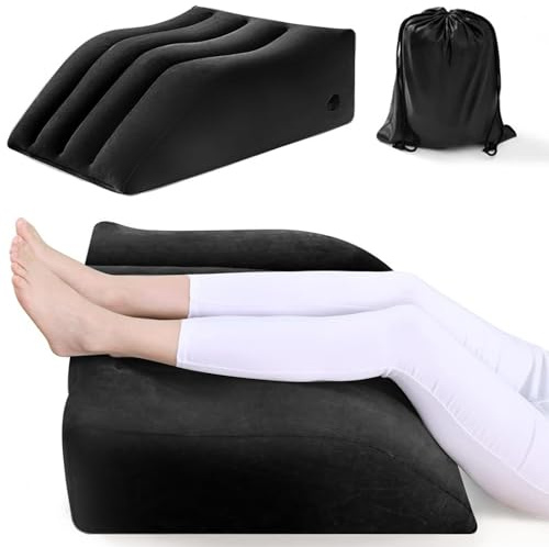 CECOMBINE Cuscino per vene Cuscino per sollevamento delle gambe, Cuscino gonfiabile a cuneo Cuscino per le gambe comodo per dormire, Cuscino per vene per le gambe Migliora il comfort, migliora la