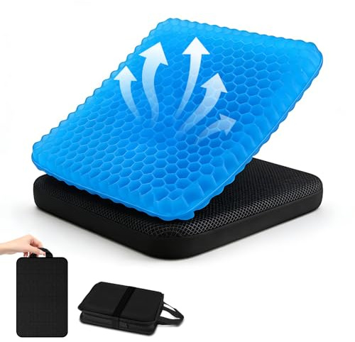 XPJBKC Gel Seat Cushion, Foldable Seat Double Thick Honeycomb Cushion, Wheelchair Cushion, Soft Sitter for Sitting, Travel, for Pressure Relief