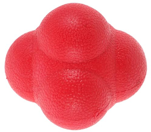 DOITOOL Bola Hexagonal de Silicona para Entrenamiento de Agilidad y Coordinación Mano-Ojo, Balón de Reacción Rojo para Uso en Interiores y Juegos en Equipo