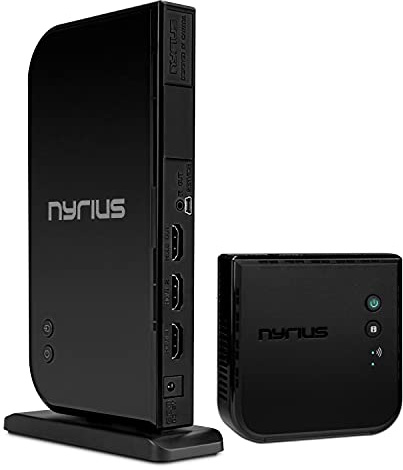 Nyrius Aries Home+ Wireless HDMI 2X Input Transmitter & Receiver for Streaming HD 1080p 3D Video and Digital Audio from Cable Box, Satellite, Bluray, DVD, PS4, PS3, Laptops, PC (NAVS502)