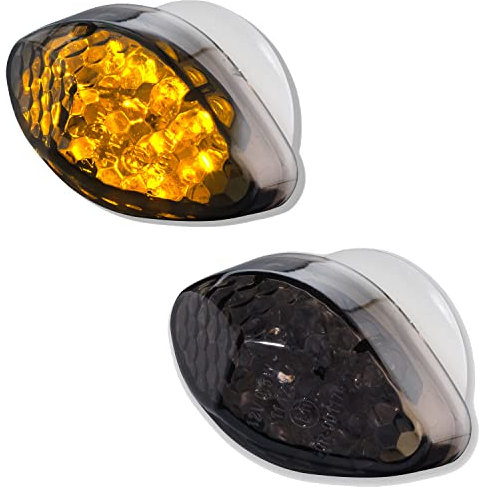 Germany Motorsports LED Motorrad Verkleidungsblinker Mini Blinker für Verkleidung e-geprüft smoke rauchgrau getönt 12V (Passend für Honda Modelle)