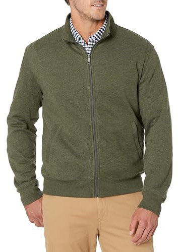 Amazon Essentials Herren Fleece-Jacke mit durchgehendem Reißverschluss, Olivenheide, S