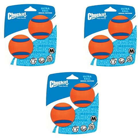 Chuckit! - Ultra Ball - Spielzeug für Hunde - Bundle - 3 x Gr. M 6 cm 2 Pack