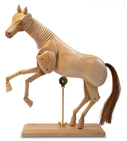 Honsell 63512 - Gliederpuppe Pferd, Modellpferd aus hellem Hartholz, 30 cm groß mit fein geschliffener und polierter Oberfläche