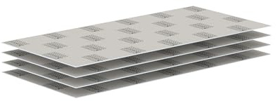 LUX ELEMENTS Placa de construcción lista para azulejos 125 x 60 cm, 4 unidades, placa de espuma dura de 4 mm de poliestireno expandido con revestimiento de mortero especial, resistente al moho