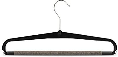 RSR Hangers Kleiderbügel Hosenbügel Schaum 10 Stück Schaumstoff 37 cm Kunststoff Schwarz Rockbügel platzsparend Anti-Rutsch