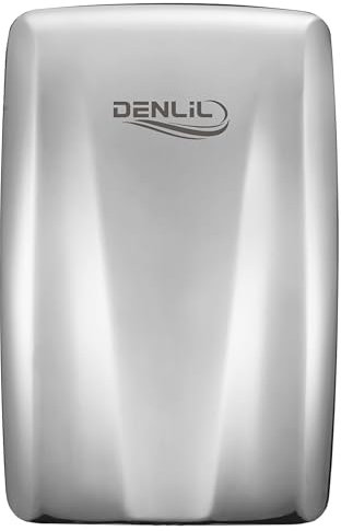 DENLIL Kompakter Händetrockner aus Edelstahl für gewerbliche Zwecke, hohe Geschwindigkeit Hochleistungs Händetrockner mit HEPA-Filter