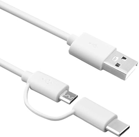 Kindle Fire Tablet Charger, HD 7, 8, 9, 10, HDX 7” 8.9”, Paperwhite, Oasis E-Reader, Dot 2nd Gen - 9W Power Cord with USB-C & Micro USB Cable