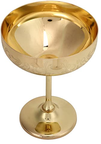 KIMISS マティーニグラス Copa Metalagne de Acero Inoxidable Vidrio Metalagne Copa de Acero Inoxidable 304 Barra Grabada Fiesta Copa Roja Copas Decorativas Copa (Copa de oreja de flor chapado en