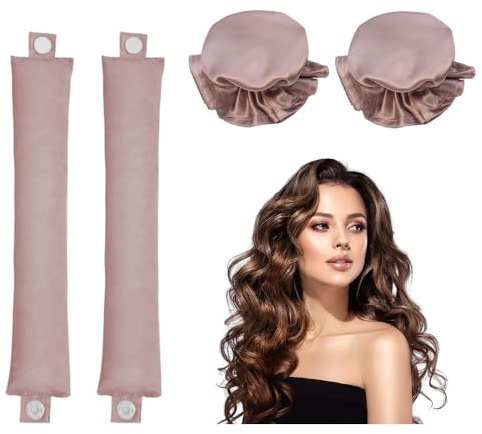 Bieiyhe 4 Pièces Boucles Sans Chaleur,Boudin Cheveux,Bandeau Boucle Cheveux,Heatless Hair Curlers,Bouclant Sans Chaleur Ruban,Fer à Friser Sans Chaleur,Headband Bigoudis pour Cheveux Courts et Longs