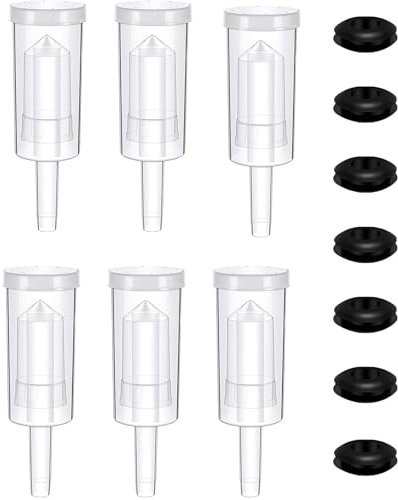 CHENKEE Gärung Luftschleusen Set,6 Stück Gärröhrchen Set,mit Gummistopfen Verschlusskappe,Luftschleusen Gärspund für Einkochen, Wein Machen,Sauerkraut, Kimchi