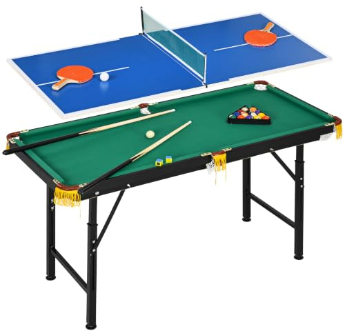 SPORTNOW Multigame spelbord 2-i-1 stål 140 x 63 x 60–80 cm grön