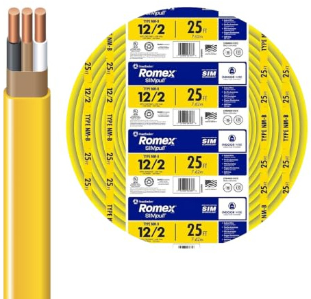 Southwire Romex™ SIMpull 25 ft. 12/2 Solid CU NM-B W/G Wire, 28828221
