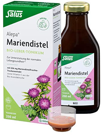 Salus Alepa Mariendistel Bio-Leber-Tonikum – 1x 250 ml - zur Unterstützung der normalen Lebergesundheit mit Mariendistel – mit Vitamin C - vegan - bio