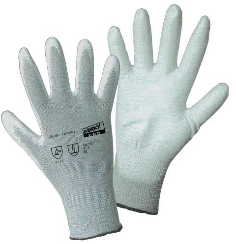 Worky 1171 ESD Polyamid/Carbon-PU Handschuh aus feinstem Polyamid/Carbon mit PU-Beschichtung