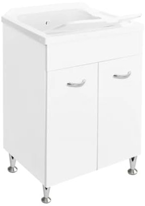 Dianhydro Lavatoio con Mobile in idrofugo e tavola in Polipropilene 60x60cm, (PP), 60 x 60 cm
