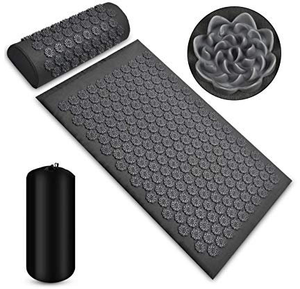 Wellness Therapy Acupressure Set, Include Acupuncture Mat And Pillow, Help Release Back/Neck Muscle Pain And Tension