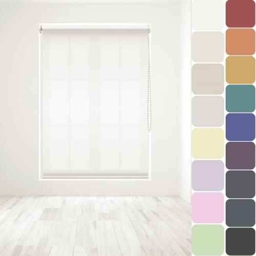 Straight Edge Dim-Out Roller Blind - Easy Fit Home Office - 60cm Width x 160cm Width Drop - White