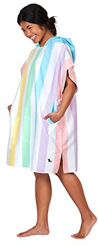 Dock & Bay Adult Beach Poncho - Hooded Towel with Deep Pockets - For Beach & Pool - Super Absorbent, Quick Dry - Summer - Unicorn Waves, Medium (90x70cm, 35x28)