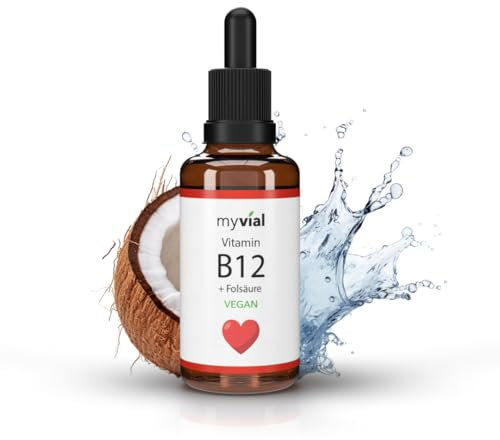 Bio Vitamin B12 50ml – 1000 Anwendungen – 10µg B12 + 200µg Folsäure je Anwendung – Methyl- & Adenosylcobalamin – vegan – produziert in Deutschland