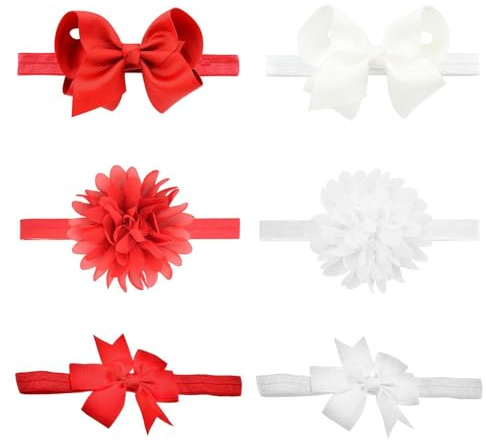 6 Pieces Baby Headbands, Bow Headbands, Stretchy Headbands For Girls, Decorative Headbands For Girls, Flower Headbands For Girls