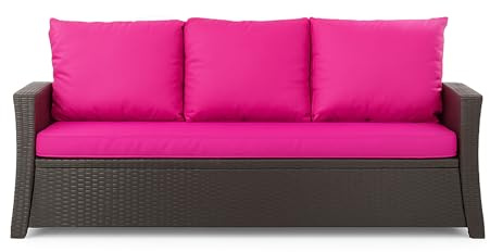 Setgarden® bänkskydd – utomhus sittdyna för trädgårdsbänk för polyrattan stoppning dyna utomhus – bänkkudde dyna för hollywoodgunga rotting sittbänk (rosa, 160 x 60 x 50 cm)