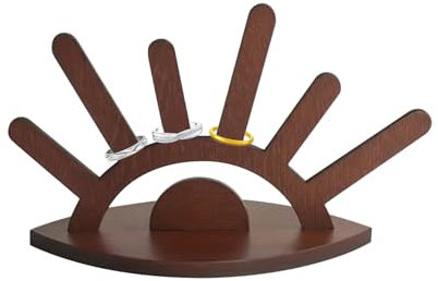 AABDTYYD Porte Bague en Bois,Présentoir à Bagues en Bois Mignon à 6 Doigts,Présentoir à Bagues pour les Yeux,Supports à Bagues pour Bijoux,Organisateur de Présentation de Bagues pour Femmes
