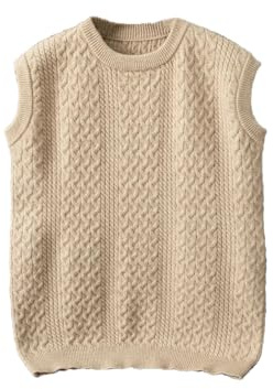 Gilet de travail épais en cachemire mélangé de couleur unie à col rond pour homme sans manches, o, XXL