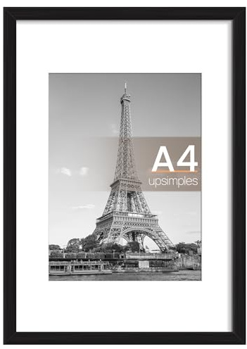 upsimples Bilderrahmen A4, Bilderrahmen Kinderzeichnungen A4，Leichter & dünner Rahmen Schwarz für Fotos, Bilder, Poster