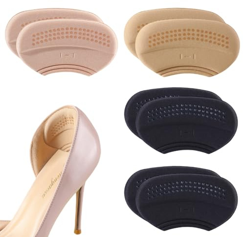 Xynovate Lot de 4 paires de Talonnettes Autocollantes, Protections pour Talons, Protege Talon Chaussure Homme et Femme Rembourrage, Coussinets de Talon Contre Les Ampoules et Les Frottements