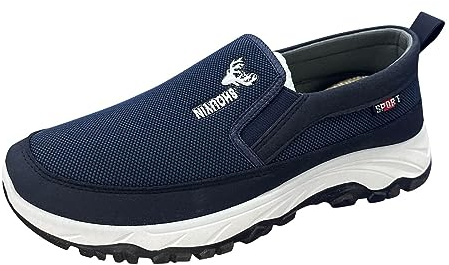 Generiska sportskor för män, tygskor, halkfria sneakers, tjock sula, fritidsskor, andas, slip-skor, bekväma promenadskor, enfärgade canvasskor utan skosnören, utomhusskor