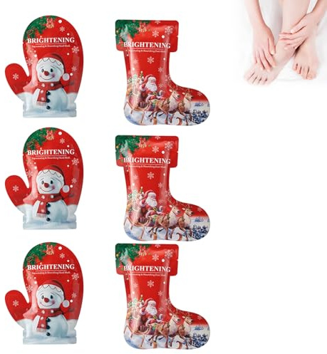 Maschera per Mani E Piedi 6 Paia, Regalo Di Natale, Piedi Esfoliante Naturale, Calzini Idratanti per Più Morbidi E Lisci in 20 Minuti, Per Uomini E Donne