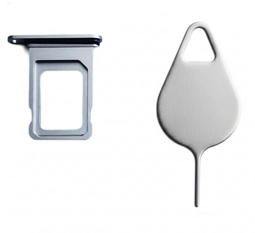 Granvela SIM Tray Replacement for iPhone 12 – Silver – Waterproof Seal + SIM Eject Pin