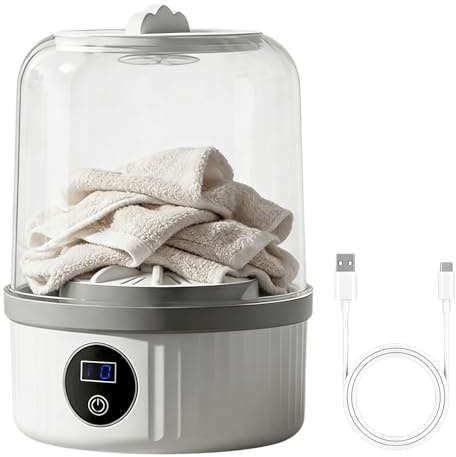 Lunaobrik pequeña – Inalámbrica compacta recargable por USB, lavadoras de ropa portátil, de ropa interior, para el hogar, apartamento, viajes, hotel, camping al aire libre
