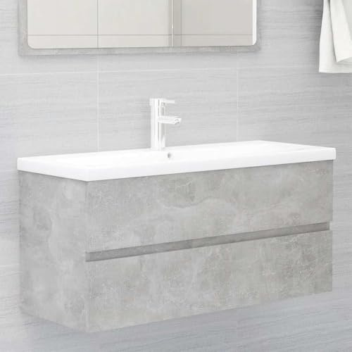 Lumanois Mueble con Lavabo Madera de ingeniería Gris hormigón,Mobiliario,Tocadores,Tocadores de baño,42.7kg-3071571