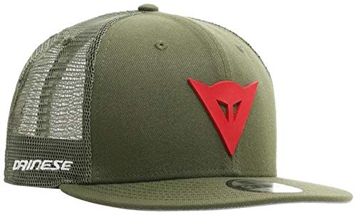 DAINESE 9Fifty Trucker Snapback cap, Cappello Estivo Visiera Piatta, Verde/Rosso