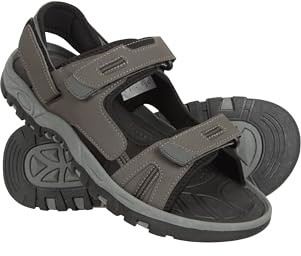 Mountain Warehouse Z4 Mens Sandals - Neoprene Lining Shoes, Hook & Loop Strap, Phylon Midsole Beach Shoes, Suede Upper - For Spring Summer Travelling, Walking Jet Black Adult Shoe Size 12