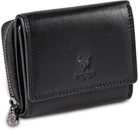 MATADOR Herren Geldbörse Klein Leder #CHIQUITO Mini Geldbörse Herren mit edler Geschenk Box, Elegantes Kleiner Geldbeutel mit RFID Blocker, Luxus Mini Portemonnaie mit vielen Fächern in Schwarz Nappa