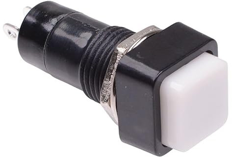 White Off-(On) Momentary Square Push Button Switch 12mm SPST Hobby DIY Electronics