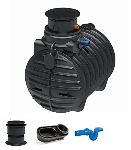 GreenLife Zisterne Erdtank 3400 Liter Basis inkl. Ausgleichsdom, Zisternendeckel, beruhigtem Zulauf und Überlaufsiphon - Regenwasserbehälter BZW. Regenwassertank unterirdisch für Regenwasser