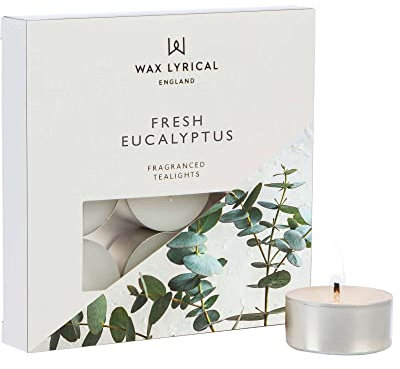 Wax Lyrical Box of 9 Scented Tealights, Fresh Eucalyptus, Multi, One Size