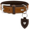 HUNTER Tara Hundehalsband, Leder, Juchtenleder, belastbar, witterungsbeständig, 70 (L-XL), Cognac/Dunkelbraun